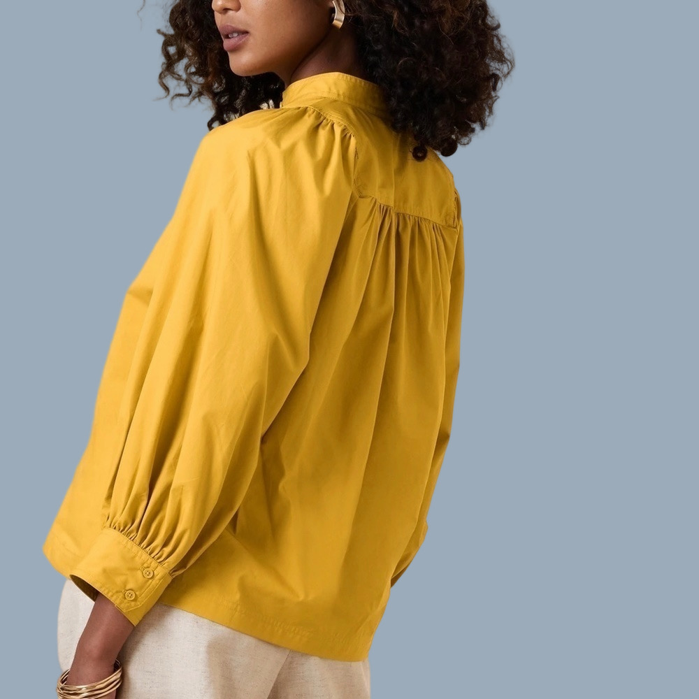 New Banana Republic Poplin Blouse Yellow NWOT
